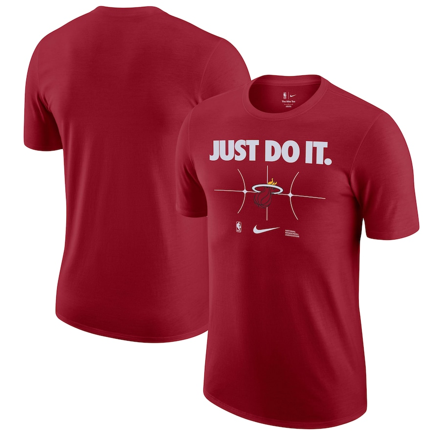 Men 2024 NBA Miami Heat red Tshirts->nba t-shirts->Sports Accessory